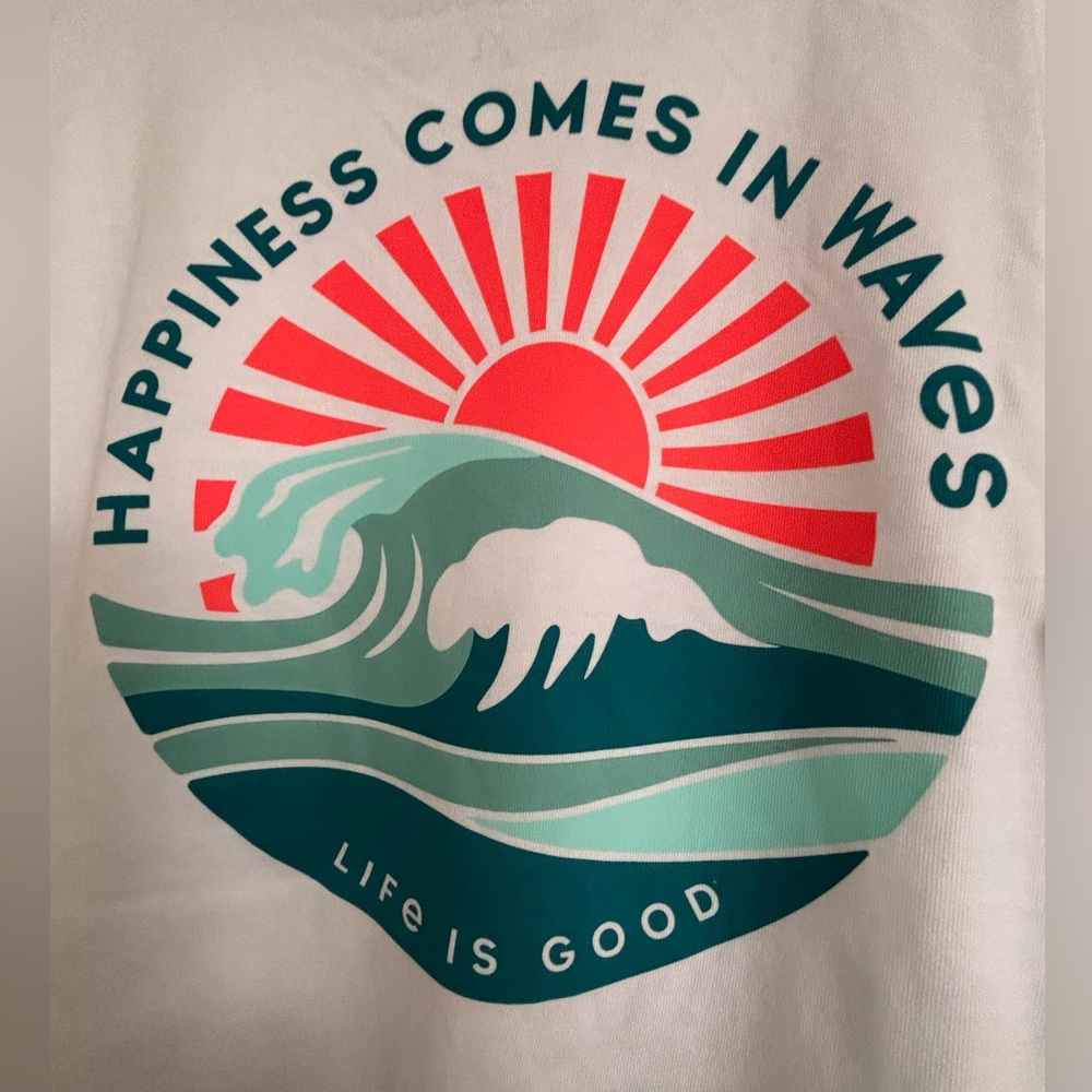 Life is Good Women’s White Long Sleeve Shirt, Size XL - Picture 3 of 3